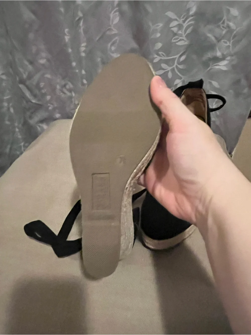 Splash Black Espadrille Ankle-Tie Wedges